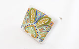 Ceramic green orange 4cm peacock style print square 4cm door knob