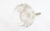 Glass big shabby chic clear natural crystal cut 5cm round door knob BN e12