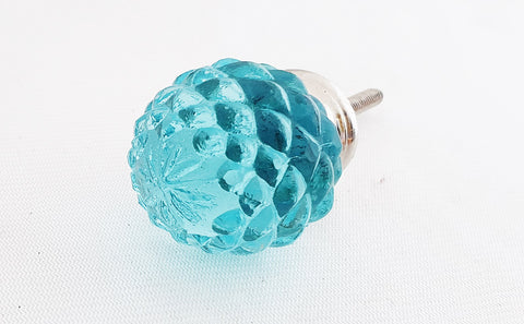 Glass shabby chic crystal aqua pineapple 4cm door knob