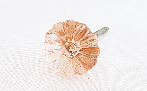 Glass shabby chic pink Flower 3.5cm round door knob BNE