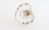 Glass small heart shape shabby chic 3 cm door knob