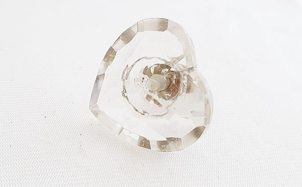 Glass small heart shape shabby chic 40mm door knob