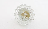 Glass shabby chic delicate clear flower 4cm round door knob