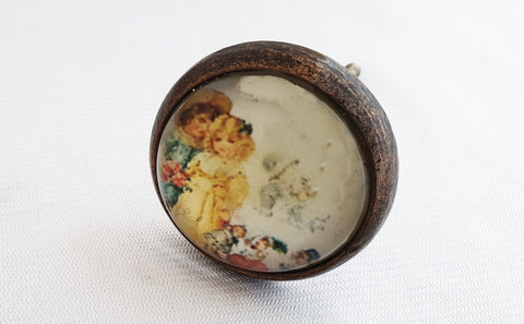 Metal glass retro vintage shabby chic 4cm round door knob BNE