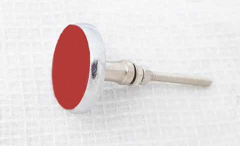 Metal retro vintage style red onyx round 3.5cm door knobs RC13