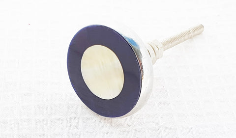 Retro vintage style metal natural amethyst deep purple round door knob BN k2c