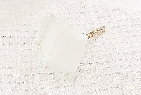 Glass shabby chic crystal style square 4cm  clear door knobs