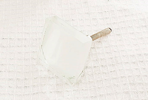 Glass shabby chic crystal style square 4cm  clear door knobs H10