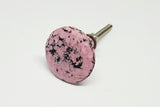 metal rustic vintage shabby chic style pink 4cm round door knob E15