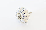 Ceramic shabby chic blue/white dots design pumpkin 4.5cm door knobs G2