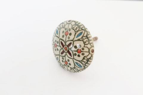Ceramic olive earthy colors Moroccan style 45mm round door knob e16a