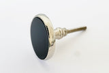 Retro vintage style metal natural black round door knob D14