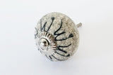 Ceramic grey rustic black embossed design 4cm pumpkin door knobs G14
