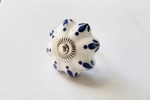 Ceramic blue white floral beautiful 4cm pumpkin door knobs c15c