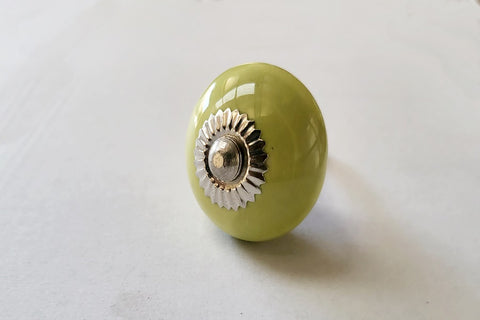 Ceramic mint green spiral 4cm door knob e15a