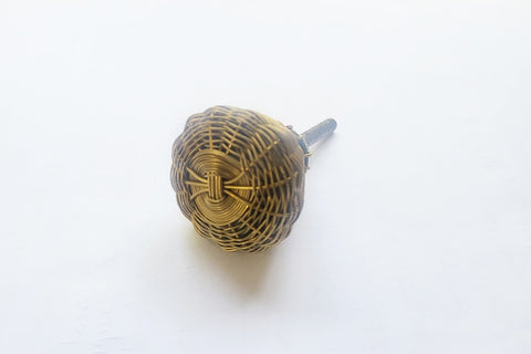 metal iron woven ratan vintage unique style 3.5cm round door knob BN c21