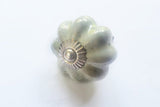 Ceramic pale sage ivory shabby chic 4.5cm pumpkin door knob BN p1