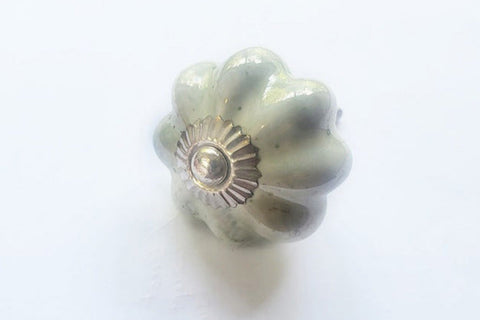 Ceramic pale sage ivory shabby chic 4.5cm pumpkin door knob BN p1