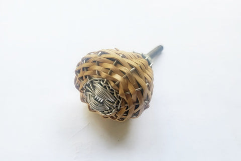 natural wooden woven ratan vintage unique style 3.5cm round door knob BN c21