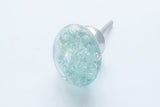 Glass shabby chic aqua ocean bubble design 4cm round door knob BN c22