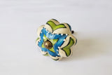 Ceramic green turquoise embossed unique pumpkin 4.5cm door knob pulls handles d19a