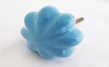 Ceramic soft blue Shabby Chic 4.5cm pumpkin door knob