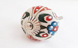 Ceramic colorful embossed floral design 4cm round door knob
