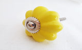 Ceramic vibrant yellow pumpkin 4cm door knob