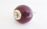 Ceramic purple maroon eggplant 4cm round door knob CF1+