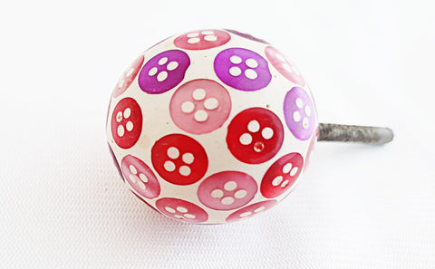 Acrylic unique colorful pink purple mini button design 4cm round ball door knob