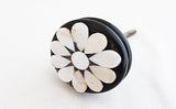 Acrylic mother of pearl flower flower round 4cm door knob