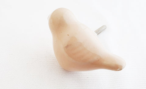 Ceramic big shabby chic cream bird 6cm door knob d18e