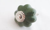 Ceramic pine green 4.5cm pumpkin door knob