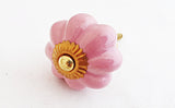 Ceramic shabby chic pink 4cm pumpkin door knob H15