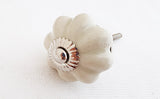 Ceramic shabby chic cream 4.5cm pumpkin door knob B2