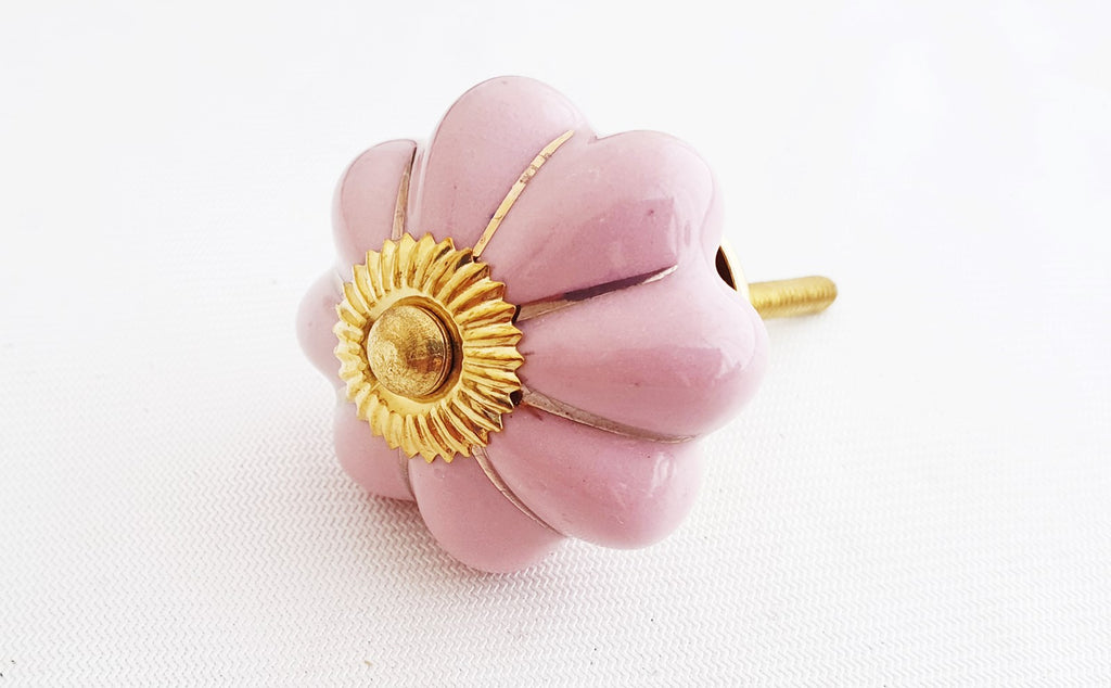Ceramic shabby chic pink gold 4cm pumpkin door knob AF3 Decorative door knobs Ceramic shabby chic pink gold 4cm pumpkin door knob AF3 Decorative door knobs