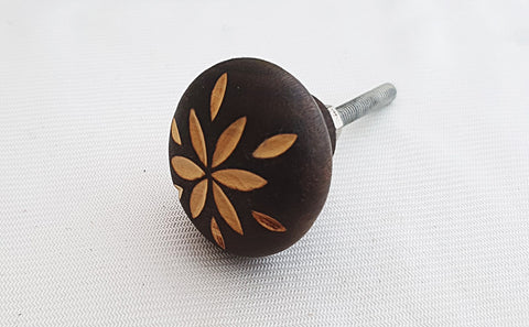 Wooden retro vintage style 3.5cm round door knob
