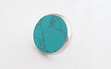 Metal retro vintage style natural turquoise 4cm round door knob
