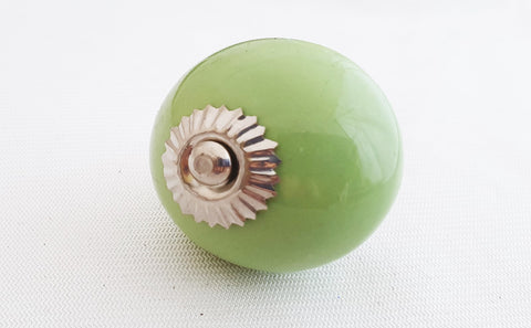 Ceramic apple green 4cm round door knob C-T