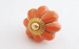 Ceramic orange gold 4.5cm pumpkin door knob
