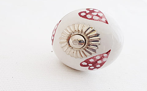 Ceramic shabby chic pink hearts 4cm round door knob C10b