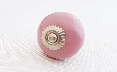 Ceramic dark congo pink shabby chic 4cm round door knob