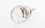 Glass shabby chic natural crystal cut ball 4cm door knob