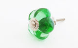 Glass elegant green shabby chic flower 3cm door knob