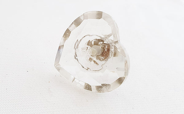Glass small heart shape shabby chic 40mm door knob H8