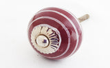 Ceramic  maroon spiral 4cm round door knob