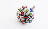 Ceramic small colorful floral 3cm round door knob