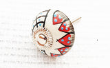 Ceramic white red black unique delicate design 4cm round door knob C5a