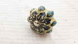 Ceramic ocean colors green blue tones pumpkin embossed 4cm door knob