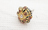 Ceramic nougat red delicate floral pumpkin embossed 4cm door knob